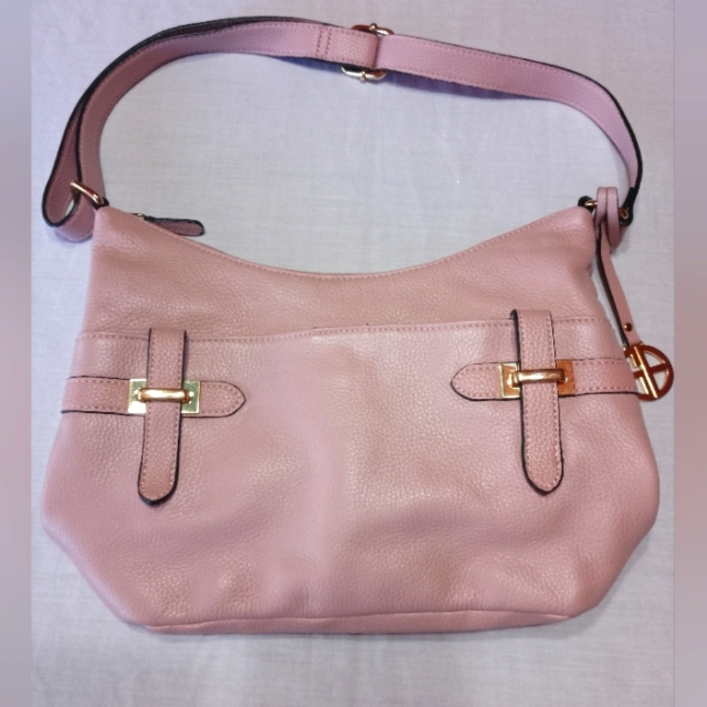 Giani Bernini Pink Genuine Leather Hobo Bag Purse Adjustable Strap